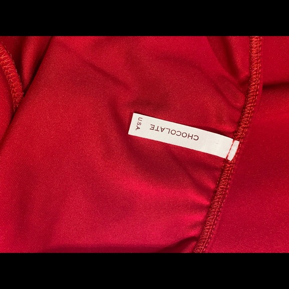 Chocolate USA red long sleeve red small mini dress - Picture 5 of 8